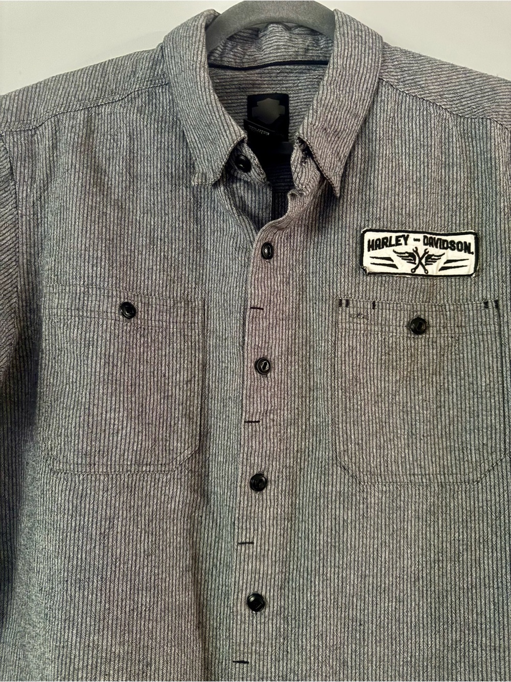 Harley-Davidson Men's Micro-Stripe Mechanic Work Shirt size XL